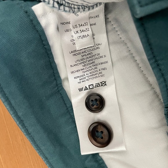 Urban Outfitters Teal Chinos Pants Pleated Front Hip Chic Trousers Mens‎ 34x32 - Picture 10 of 10